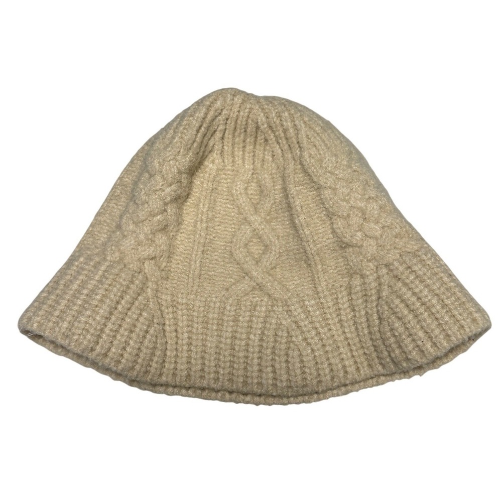 Chic Wool‎ blend Bucket Hat in Cream - Warm & Stylish EUC